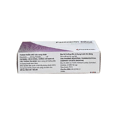 Thuốc PAINCERIN 50MG điều  trị triệu chứng của các bệnh viêm xương khớp (3 vỉ x 10 viên)