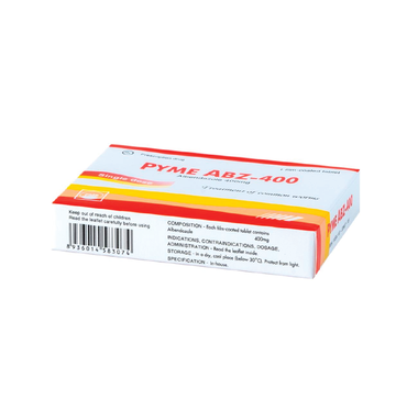 Thuốc PYME ABZ 400MG hỗ trợ điều trị nhiễm một hoặc nhiều loại ký sinh trùng đường ruột (Hộp 1 viên)