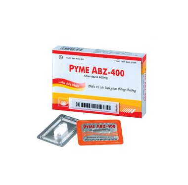 Thuốc PYME ABZ 400MG hỗ trợ điều trị nhiễm một hoặc nhiều loại ký sinh trùng đường ruột (Hộp 1 viên)