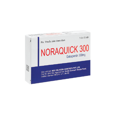 Thuốc Noraquick 300 hỗ trợ điều trị động kinh và đau thần kinh (Hộp 10 viên)