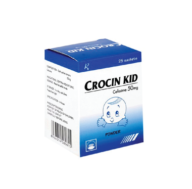 Thuốc Crocin Kid 50mg điều trị viêm phổi, viêm xoang, viêm họng (25 gói)