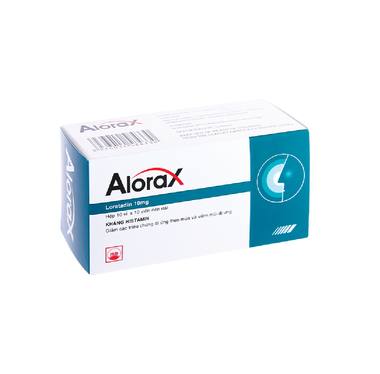 Thuốc Alorax 10mg hỗ trợ điều trị viêm mũi dị ứng, mày đay mạn tính (Hộp 100 viên)