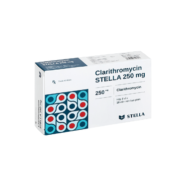 Thuốc Clarithromycin Stella 250mg điều trị nhiễm trùng (2 vỉ x 10 viên)