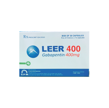 Thuốc LEER 400MG hỗ trợ điều trị động kinh, đau dây thần kinh (Hộp 30 viên)