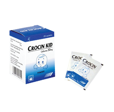 Thuốc Crocin Kid 50mg điều trị viêm phổi, viêm xoang, viêm họng (25 gói)