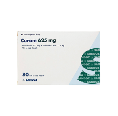 Thuốc Curam 625mg Sandoz điều trị nhiễm khuẩn (5 vỉ x 4 viên)