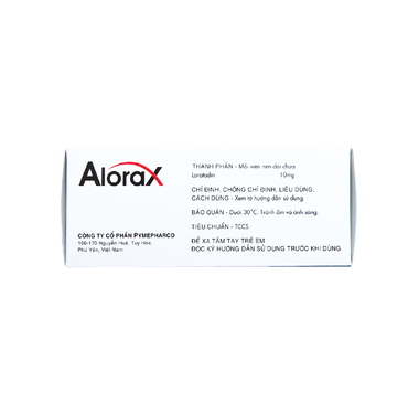 Thuốc Alorax 10mg hỗ trợ điều trị viêm mũi dị ứng, mày đay mạn tính (Hộp 100 viên)