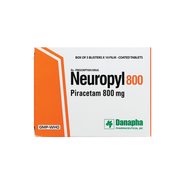 Thuốc Neuropyl 800 Danapha trị chóng mặt, giật rung cơ (5 vỉ x 10 viên)