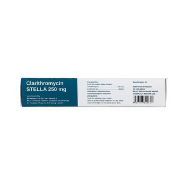 Thuốc Clarithromycin Stella 250mg điều trị nhiễm trùng (2 vỉ x 10 viên)