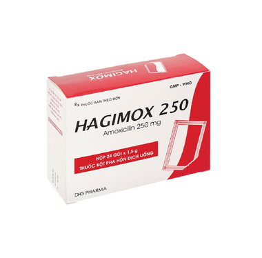 Bột Hagimox 250 DHG điều trị nhiễm khuẩn (24 gói)