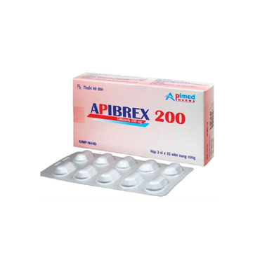 Thuốc Apibrex 200 điều trị thoái hóa khớp, viêm khớp dạng thấp (3 vỉ x 10 viên)