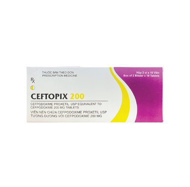 Thuốc Ceftopix 200mg điều trị nhiễm khuẩn (2 vỉ x 10 viên)