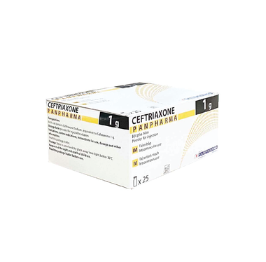 Thuốc Ceftriaxone 1g điều trị nhiễm khuẩn (25 lọ x 1g)