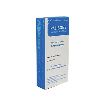 Thuốc Palibone 70mg có chứa thành phần chính là Natri alendronat trihydrat, tác dụng điều trị loãng xương (  1 vỉ x 4 viên )