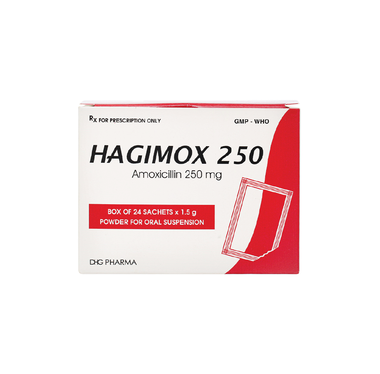 Bột Hagimox 250 DHG điều trị nhiễm khuẩn (24 gói)