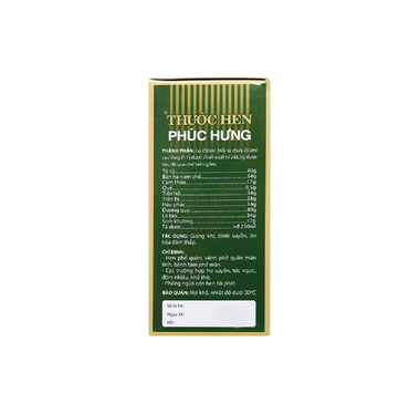 Thuốc Hen Phúc Hưng Trị Hen Suyễn, Viêm Phế Quản (Chai 250ml)