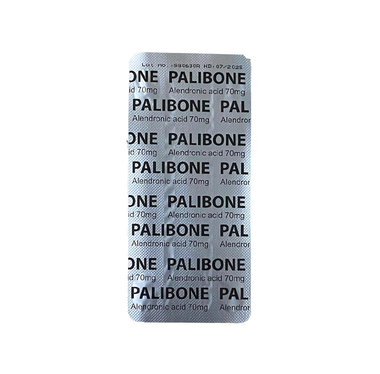 Thuốc Palibone 70mg có chứa thành phần chính là Natri alendronat trihydrat, tác dụng điều trị loãng xương (  1 vỉ x 4 viên )