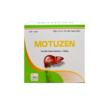 Thuốc Motuzen 100mg hỗ trợ điều trị các tổn thương gan khi bị xơ gan, viêm gan (10 vỉ x 10 viên)