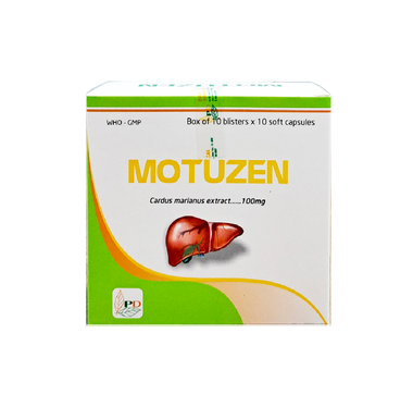 Thuốc Motuzen 100mg hỗ trợ điều trị các tổn thương gan khi bị xơ gan, viêm gan (10 vỉ x 10 viên)