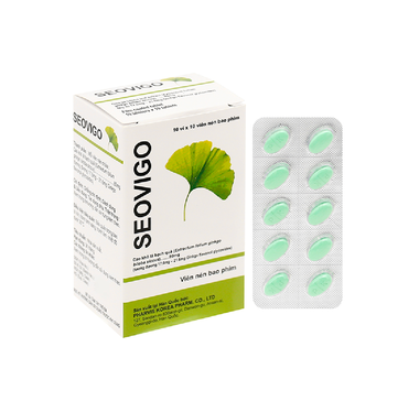 Thuốc Seovigo Pharvis điều trị rối loạn tuần hoàn não và ngoại biên (10 vỉ x 10 viên)