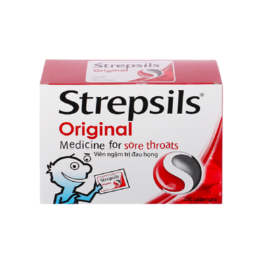 Viên ngậm Strepsils Original Reckitt Benckiser điều trị viêm họng (100 gói x 2 viên)