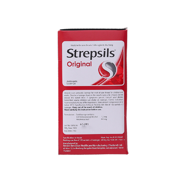 Viên ngậm Strepsils Original Reckitt Benckiser điều trị viêm họng (100 gói x 2 viên)