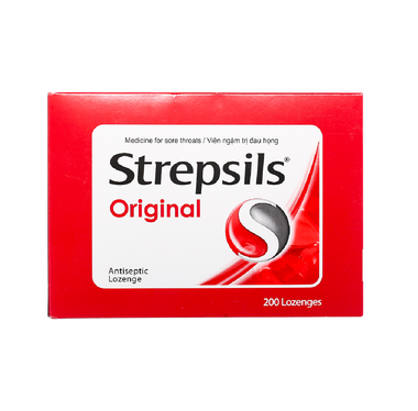 Viên ngậm Strepsils Original Reckitt Benckiser điều trị viêm họng (100 gói x 2 viên)