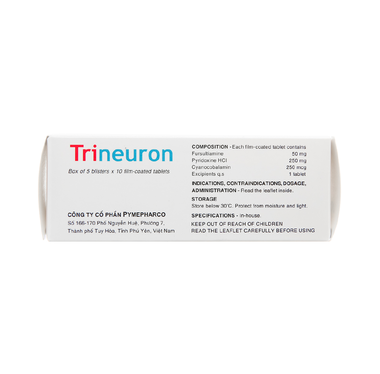 Thuốc Trineuron Trị Bệnh Do Vitamin Nhóm B (Hộp 5 Vỉ X 10 Viên)