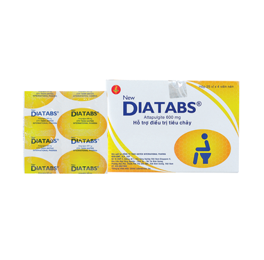 Thuốc New Diatabs 600mg điều trị tiêu chảy cấp và mạn tính (25 vỉ x 4 viên)