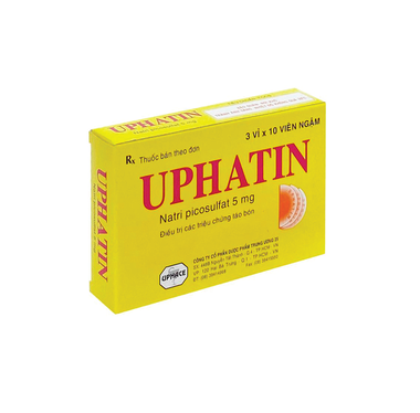 Viên ngậm Uphatin 5mg Uphace điều trị các triệu chứng táo bón (3 vỉ x 10 viên)