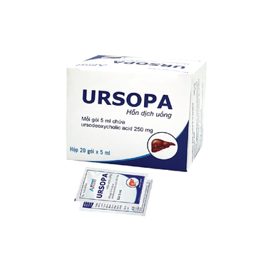 Thuốc Ursopa 250mg điều trị xơ gan ứ mật, sỏi túi mật cholesterol (20 gói x 5ml)