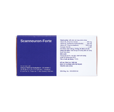 Thuốc Scanneuron-Forte Stella điều trị hỗ trợ các rối loạn về hệ thần kinh (10 vỉ x 10 viên)