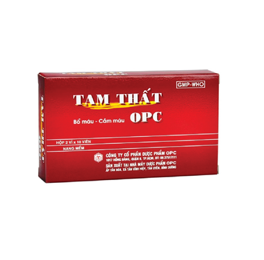 Thuốc Tam Thất OPC điều trị các chứng xuất huyết (2 vỉ x 10 viên)