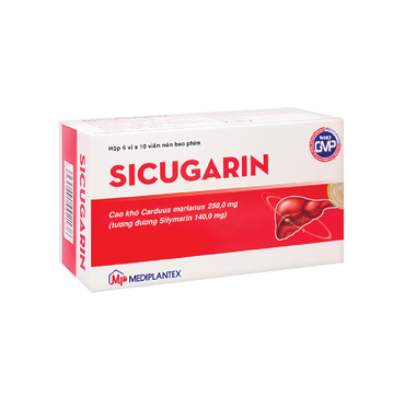 Thuốc Sicugarin hỗ trợ điều trị viêm gan do virus, xơ gan, gan nhiễm mỡ (6 vỉ x 10 viên)