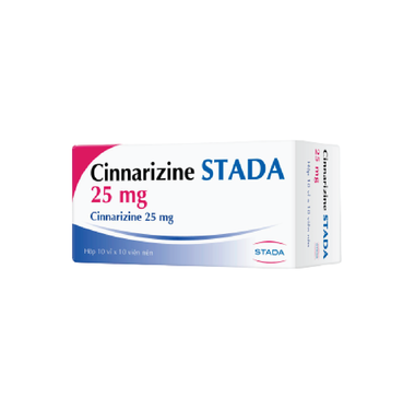 Thuốc Cinnarizin 25mg Stada phòng say tàu xe, rối loạn tiền đình (100 viên)