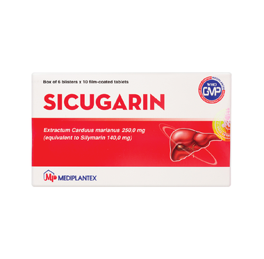 Thuốc Sicugarin hỗ trợ điều trị viêm gan do virus, xơ gan, gan nhiễm mỡ (6 vỉ x 10 viên)