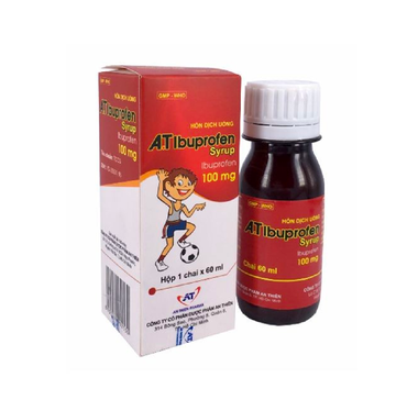 Hỗn dịch uống A.T Ibuprofen Syrup 100mg An Thiên giảm đau, kháng viêm (60ml)