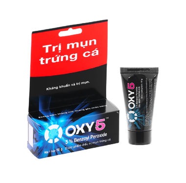 Thuốc bôi ngoài da Oxy 5 điều trị mụn bọc, mụn trứng cá, mụn sưng đỏ tuýp (10g)