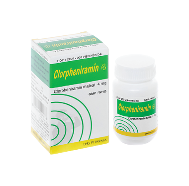 Thuốc Clorpheniramin 4 DHG điều trị viêm mũi dị ứng, chảy nước mũi (10 vỉ x 20 viên)