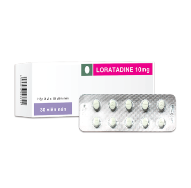 Thuốc Loratadine 10mg TV.Pharm điều trị viêm mũi dị ứng (3 vỉ x 10 viên)