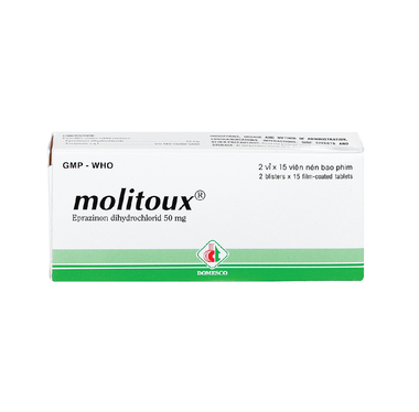 Thuốc Molitoux 50mg Domesco loãng đờm, long đờm (2 vỉ x 15 viên)