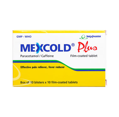 Thuốc Mexcold Plus Giảm Đau, Hạ Sốt, Không Gây Buồn Ngủ (Hộp 10 Vỉ X 10 Viên)