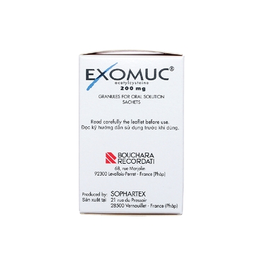 Cốm Exomuc điều trị rối loạn chất tiết phế quản (30 gói X 1g)