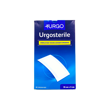 Băng gạc y tế vô trùng Urgo Sterile size 20cm x 9cm băng các vết thương khâu, vết trầy xước, vết cắt (20 miếng)