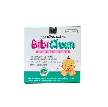 Gạc răng miệng Bibi Clean giúp vệ sinh răng miệng cho bé (hộp 10 gói)