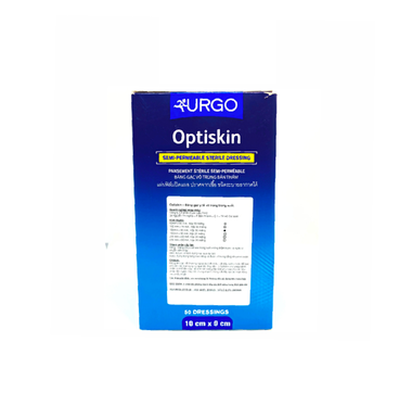 Gạc Urgo Optiskin 100mm x 90mm - Băng cá nhân bán thấm, tiệt trùng (hộp 50 miếng)