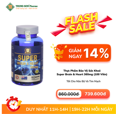 Super Brain &amp; Heart 360mg - Viên uống tốt cho não bộ và tim mạch (100 Viên)