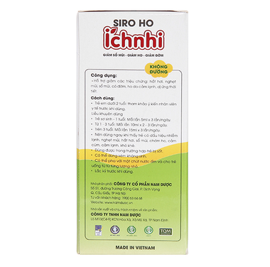 Thực phẩm bảo vệ sức khỏe siro ho - cảm Ích Nhi (90ml)