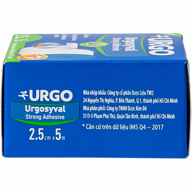 Băng keo lụa Urgosyval 2,5cm x 5m độ dính cao hỗ trợ bảo vệ vết thương