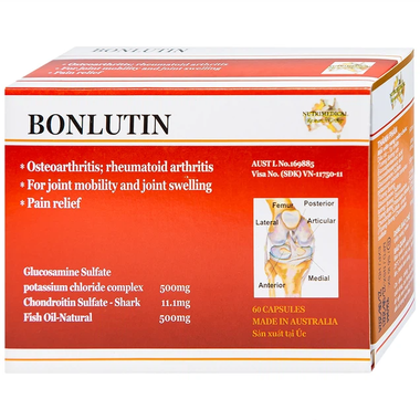 Thuốc Bonlutin giảm triệu chứng của thoái hóa khớp gối nhẹ và trung bình (4 vỉ x 15 viên)